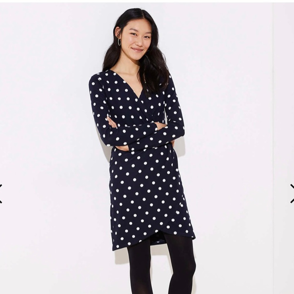 Loft Polka Dot Wrap Dress